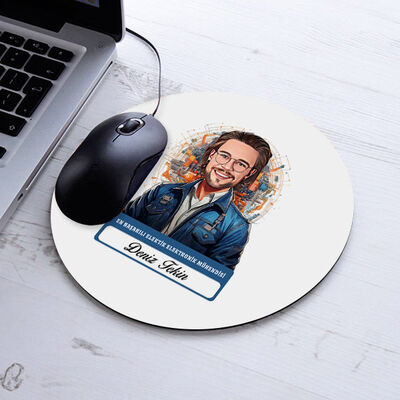 Karikatürlü En Başarılı Erkek Elektronik Mühendisi Mousepad - 1