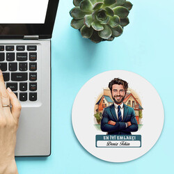 Karikatürlü En Başarılı Erkek Emlakçı Mousepad - 2