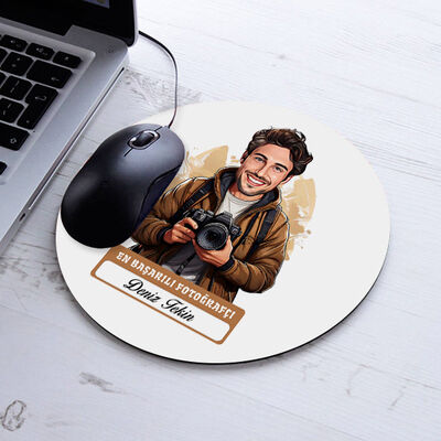 Karikatürlü En Başarılı Erkek Fotoğrafçı Mousepad - 1