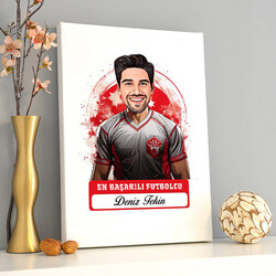 Karikatürlü En Başarılı Erkek Futbolcu Kanvas Tablo - 2