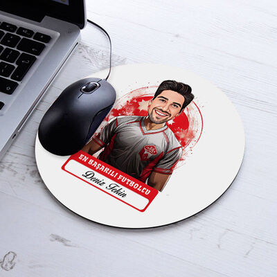 Karikatürlü En Başarılı Erkek Futbolcu Mousepad - 1