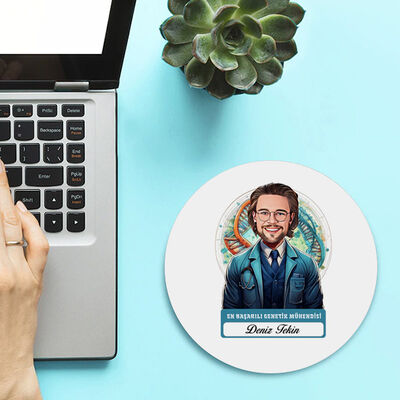 Karikatürlü En Başarılı Erkek Genetik Mühendisi Mousepad - 2