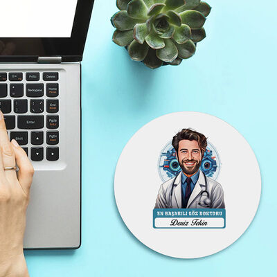 Karikatürlü En Başarılı Erkek Göz Doktoru Mousepad - 2