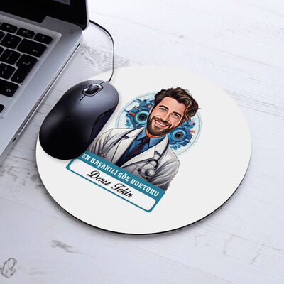 Karikatürlü En Başarılı Erkek Göz Doktoru Mousepad - 1