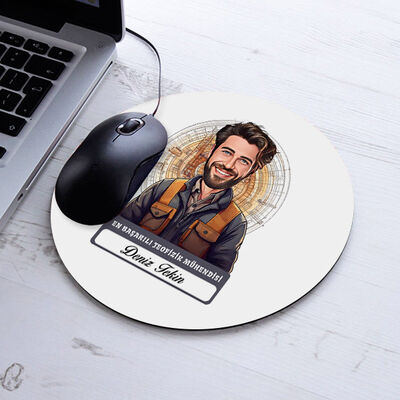 Karikatürlü En Başarılı Erkek Jeofizik Mühendisi Mousepad - 1