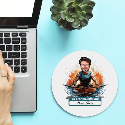 Karikatürlü En Başarılı Erkek Kürekçi Mousepad - 2