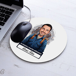 Karikatürlü En Başarılı Erkek Makine Mühendisi Mousepad - 1