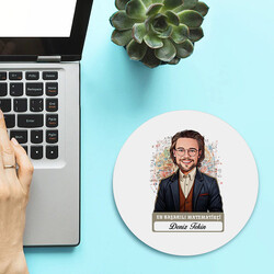 Karikatürlü En Başarılı Erkek Matematikçi Mousepad - 2