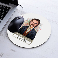 Karikatürlü En Başarılı Erkek Matematikçi Mousepad - 1