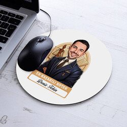Karikatürlü En Başarılı Erkek Noter Mousepad - 1