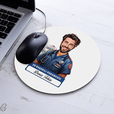 Karikatürlü En Başarılı Erkek Paramedik Mousepad - 1
