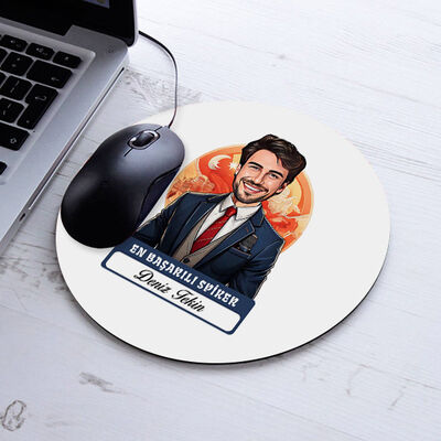 Karikatürlü En Başarılı Erkek Sipker Mousepad - 1