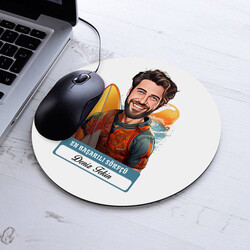 Karikatürlü En Başarılı Erkek Sörfçü Mousepad - 1