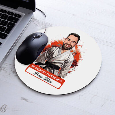 Karikatürlü En Başarılı Erkek Tekvandocu Mousepad - 1