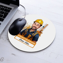 Karikatürlü En Başarılı Erkek Vinç Operatörü Mousepad - 1
