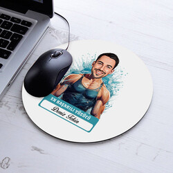 Karikatürlü En Başarılı Erkek Yüzücü Mousepad - 1