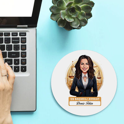 Karikatürlü En Başarılı Kadın Avukat Mousepad - 2