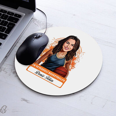 Karikatürlü En Başarılı Kadın Basketbolcu Mousepad - 1