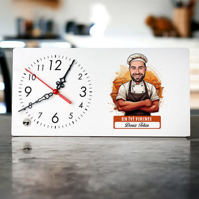 Karikatürlü En Başarılı Kadın Fırıncı Masa Saati - 1