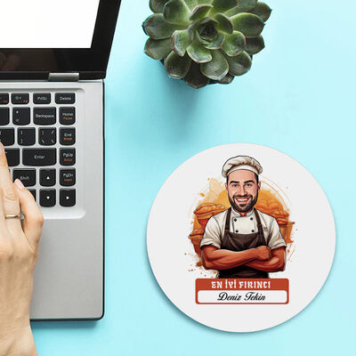 Karikatürlü En Başarılı Kadın Fırıncı Mousepad - 2