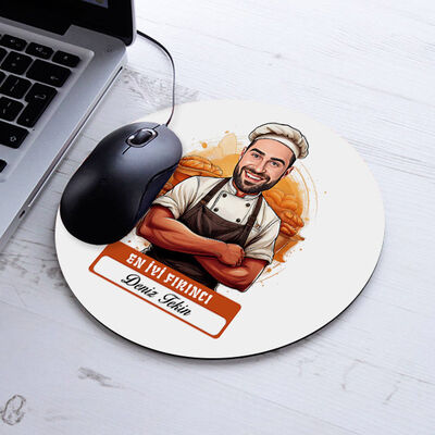 Karikatürlü En Başarılı Kadın Fırıncı Mousepad - 1