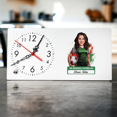 Karikatürlü En Başarılı Kadın Futbolcu Masa Saati - 1