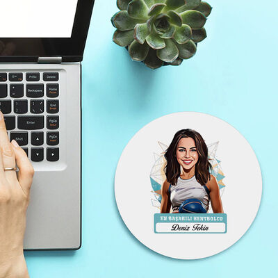 Karikatürlü En Başarılı Kadın Hentbolcu Mousepad - 2