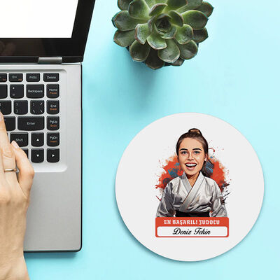 Karikatürlü En Başarılı Kadın Judocu Mousepad - 2
