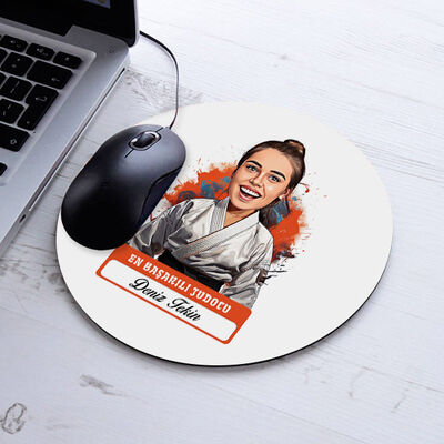 Karikatürlü En Başarılı Kadın Judocu Mousepad - 1