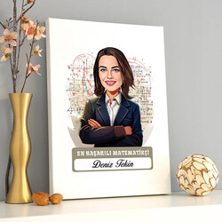 Karikatürlü En Başarılı Kadın Matematikçi Kanvas Tablo - 2