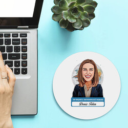 Karikatürlü En Başarılı Kadın Meteoroloji Uzmanı Mousepad - 2