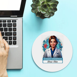 Karikatürlü En Başarılı Kadın Mikrobiyolog Mousepad - 2