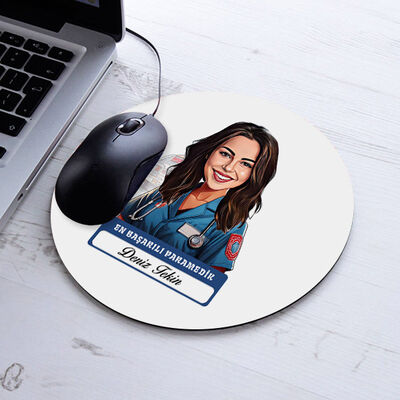 Karikatürlü En Başarılı Kadın Paramedik Mousepad - 1