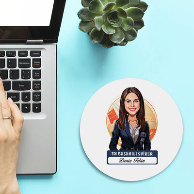 Karikatürlü En Başarılı Kadın Sipker Mousepad - 2