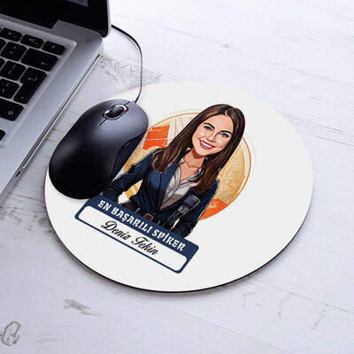 Karikatürlü En Başarılı Kadın Sipker Mousepad - 1