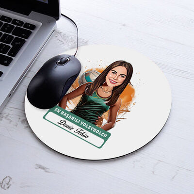 Karikatürlü En Başarılı Kadın Voleybolcu Mousepad - 1