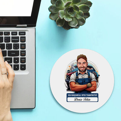 Karikatürlü En Başarılı Oto Tamirci Mousepad - 2