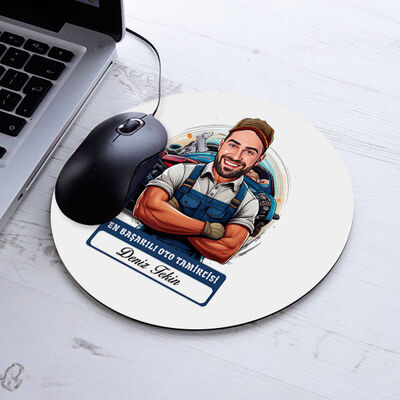 Karikatürlü En Başarılı Oto Tamirci Mousepad - 1