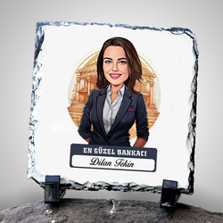 Karikatürlü En Güzel Bankacı Dekoratif Taş