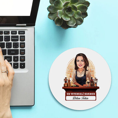 Karikatürlü En Güzel Barmen Mousepad - 2