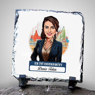 Karikatürlü En Güzel Ekonomist Dekoratif Taş - 1