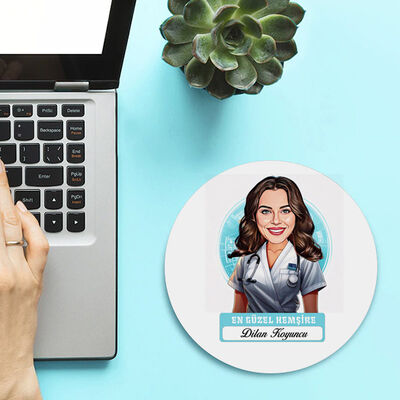 Karikatürlü En Güzel Hemşire Mousepad - 2