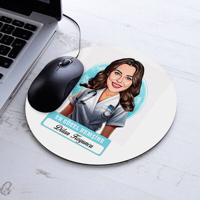 Karikatürlü En Güzel Hemşire Mousepad - 1