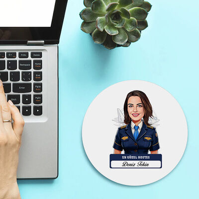 Karikatürlü En Güzel Hostes Mousepad - 2