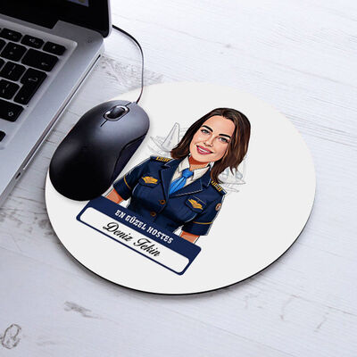Karikatürlü En Güzel Hostes Mousepad - 1