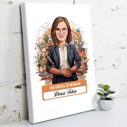 Karikatürlü En Güzel İç Mimar Kanvas Tablo - 1