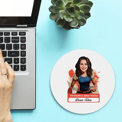 Karikatürlü En Güzel Masa Tenisçisi Mousepad - 2