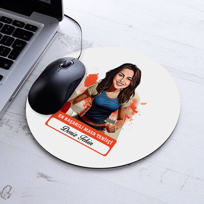 Karikatürlü En Güzel Masa Tenisçisi Mousepad - 1