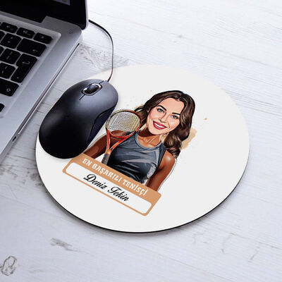 Karikatürlü En Güzel Tenisçi Mousepad - 1