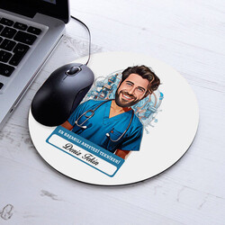 Karikatürlü En İyi Erkek Anestezi Teknikeri Mousepad - 1